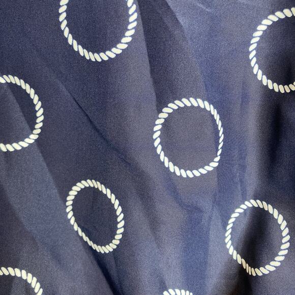 Vintage Kiva Women's Blue Circle Mod Print Midi Shirtdress Size 8 Secretary Prim - Picture 10 of 10